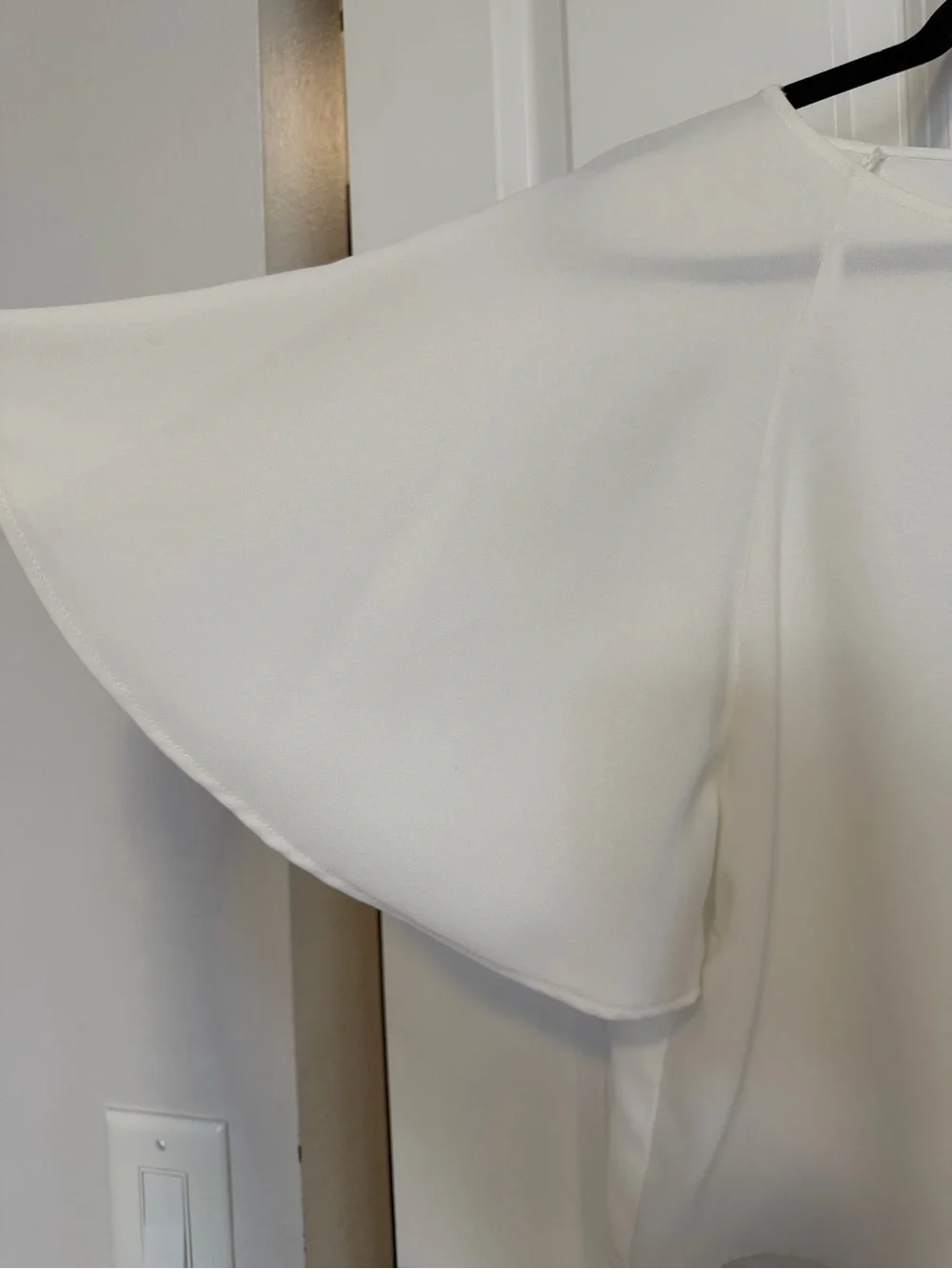 Zara White Flutter Sleeve Top